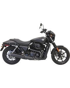 Bassani 4" Straight Cut Black End Cap Slip On for Harley 15-19 XG Street 500/750