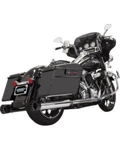 Bassani DNT Deep N Throaty Chrome Black Tip 4" Slip On Mufflers Harley Straight - 1F7DNT5