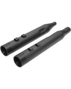 Drag Black 4" w/ Black Billet Tip Slip On Mufflers Harley FLH/T Milwaukee 8 17-18
