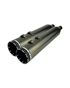 Khrome Werks 202650 HP Plus Smoke Chrome Tracer 4.5 Slip-On Mufflers Harley M8