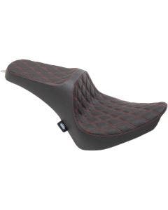 Drag Specialties Predator III Red Double Diamond 2-Up Seat Harley Softail 00-17