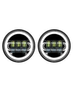 Hogworkz Harley Blackout 4.5" LED HaloMaker Passing Lamps 94-19 Harley & Indian