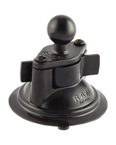 Ram Mounts 1" Ball Mount Suction Cup Base Aluminum Black RAM-B-224-1U