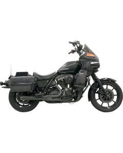 Bassani Black Road Rage 2 Into 1 Short Exhaust Harley FXR 84-00 w/ Boards