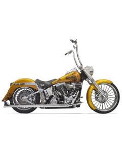 Bassani Chrome True Dual Exhaust  W/ 30" Fishtail Tip Mufflers Harley Softail 07-15