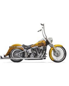 Bassani Chrome True Dual Exhaust W/ 36" Fishtail Tip Mufflers Harley Softail 07-15