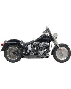 Bassani Black Pro Street Turn Out 2:2 Exhaust w/ Heat Shields Harley Softail