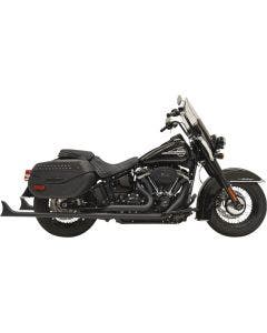 Bassani Xhaust 1S76EB33 Black True Duals Fishtail Slip-Ons 33" N/B 18+ Softail