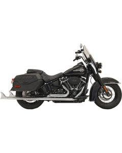 Bassani 1S86E-33 33" Chrome Dual Fishtails Exhaust Harley 18-19 Heritage Deluxe No Baffle