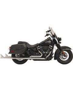 Bassani 1S96E-36 36" Chrome Dual Fishtails Exhaust Harley 18-19 Heritage Deluxe w/ Baffle