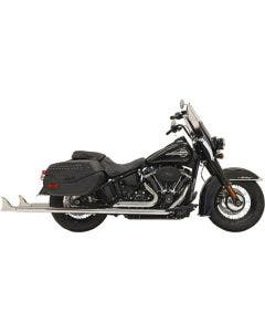 Bassani 1S96E-39 39" Chrome Dual Fishtails Exhaust Harley 18-19 Heritage Deluxe w/ Baffle
