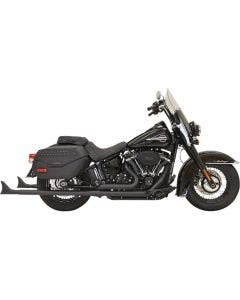 Bassani Xhaust 1S96EB36 Black True Duals Fishtail Slip-Ons 36" W/B 18+ Softail