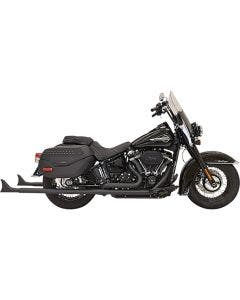 Bassani Xhaust 1S96EB39 Black True Duals Fishtail Slip-Ons 39" W/B 18+ Softail