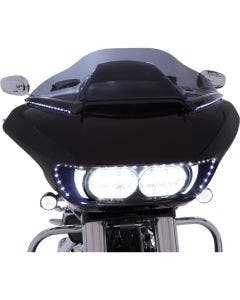 Ciro Black Sequential LED Signal Horizonal Windshield Trim Harley Road Glide 15-20