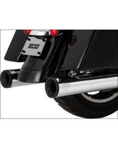 Vance & Hines Chrome w/Blk Tips 4" Eliminator 400 Slip Ons Mufflers Harley 17-Up