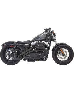 Bassani Black Radial Sweeper 2:2 Exhaust w/ Heat Shields Harley Sportster 14-21