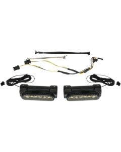 Custom Dynamics Black LED Amber White Engine Guard Lights 14-Up Harley FLH