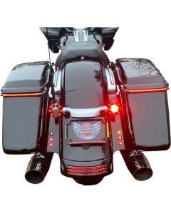 Custom Dynamics Black Tri-Radius LED License Plate Tag Frame 14-Up H-D Touring