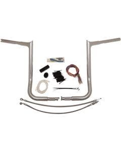 FBI Fat Baggers Chrome 16" EZ Install Pointed Handlebar Package Harley FLH 08-13