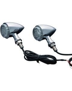 Kuryakyn 2507 Chrome Torpedo Style LED Rear Run Turn Brake Indicator Lights
