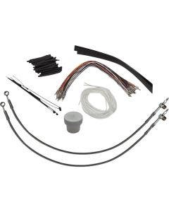 FBI EZ Install 14" Braided Handlebar Install Kit 4 Harley 08-13 Hydraulic Clutch