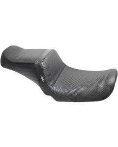 Le Pera LK-581BW Black Basket Weave Tailwhip 2-Up Seat Harley Dyna 06-17