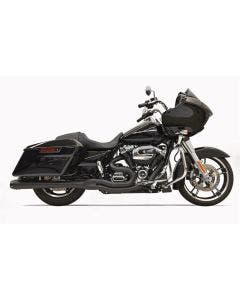 Bassani Black Road Rage 2 Into 1 Megaphone Style Muffler Harley 17-19 Black Tip