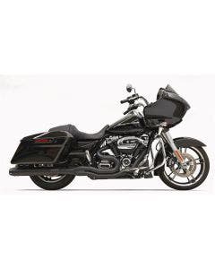 Bassani Black Road Rage 2 Into 1 Straight Can Style Muffler Harley 17-19 Black Tip
