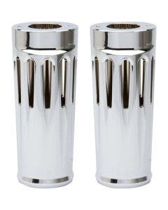 Arlen Ness Deep Cut Chrome Fork Boots Sliders Cow Bells Plus 2 for Harley 14-