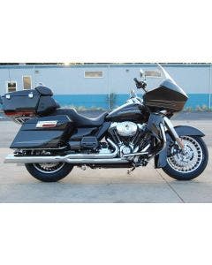 D&D Chrome Boss Fat Cat 2-1 Exhaust Slant Cut Harley Touring 09-16 Perforated Baffle