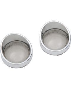 Drag Visor Bezel Smoke Mirror Lens Deuce Bullet Style Turn Signals for Harley