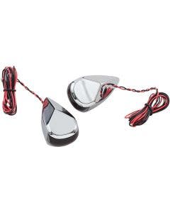 Alloy Art MRL-3C Chrome Finish Red LED Turn Signal Marker Lights 98-19 Harley
