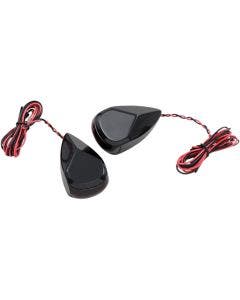 Alloy Art MRL-3B Black Finish Red LED Turn Signal Marker Lights 98-19 Harley