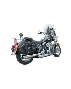 Khrome Werks 3" HP-Plus Chrome Slant Down Slip on Mufflers Harley FXS FLSTC 07-17