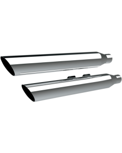 Khrome Werks 3" HP-Plus Chrome Slash Down Slip on Mufflers Harley 07-17 FLSTN