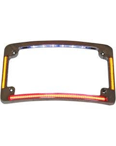 Custom Dynamics TF05-C Chrome All-In-One LED Quad Radius Horizontal Plate Frame