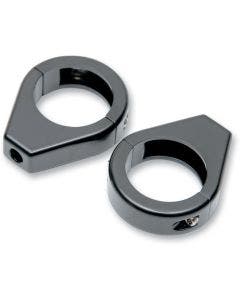 Drag Specialties Black 41MM Front Fork Turn Signal Clamps Mounts Harley