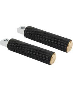 Arlen Ness 07-944 Brass Billet Knurled Fusion Driver Footpegs Harley Softail M8