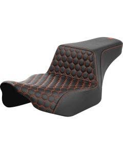 Saddlemen Step-Up HC Extended Reach W/Orange Stitch Seat Harley 23-24 FLH/FLT