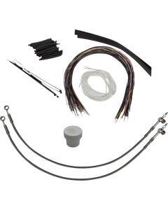 FBI EZ Install 16" Braided Handlebar Install Kit 4 Harley 08-13 Hydraulic Clutch