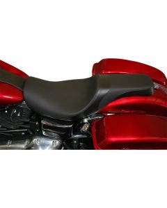 Danny Gray Smooth Black Vinyl Weekday 2-Up Seat for Harley Dyna 06-17 Model