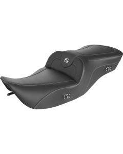Saddlemen Carbon Fiber Heated Roadsofa Seat Harley 99-07 FLHR/FLHX