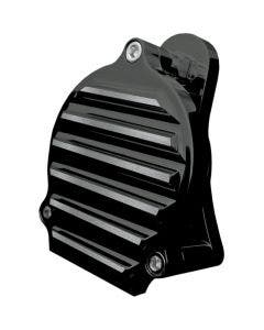 Covingtons Customs Black Billet Finned Electric Horn Assembly for Harley 90-17