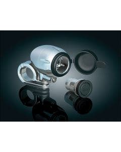 Kuryakyn Chrome Handlebar Electrical Power Point Device Charger with 1" Clamp