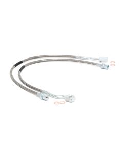 Rough Country 89370_A Stainless Extended Front Brake Lines 11-19 GM 2500 3500 HD