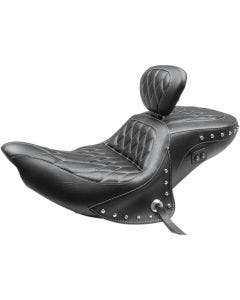 Mustang 79664WT Black Concho / Diamond Heated 2-Up Seat Indian Roadmaster 16-Up