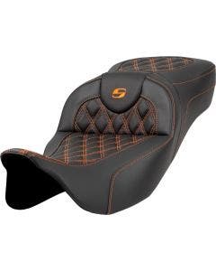 Saddlemen Orange LS Extended Reach RoadSofa Seat Harley 08-23 Touring