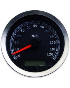 Drag Specialties Black 4" Electronic Speedometer Gauge 04-13 Harley FLH/T FX XL