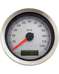 Drag Specialties White 4" Electronic Speedometer Gauge 04-13 Harley FLH/T FX XL
