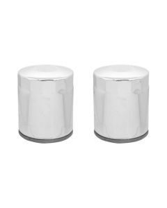 Chrome 10 Micron Oil Filter x2 Custom Chrome Harley Twin Cam M8 Repl 63798-99